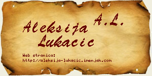 Aleksija Lukačić vizit kartica